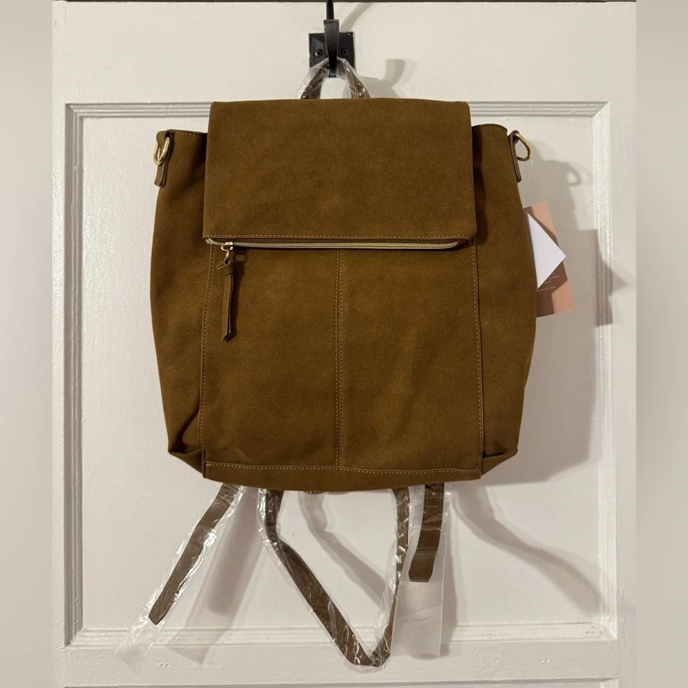 JustFab Convertible Backpack/ Crossbody Tan Bag